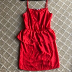 Red peplum dress